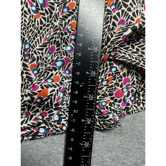 Lilly Pulitzer Multi Color 100% Silk Short Sleeve Womens Blouse Size 6 Peacock - Picture 3 of 6